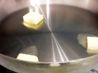 butter in pan