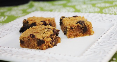 Blueberry Chocolate Chunk Peanut Butter Bars