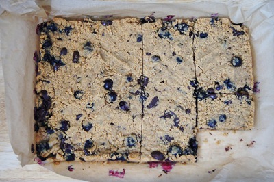 Blueberry Chocolate Chunk Peanut Butter Bars