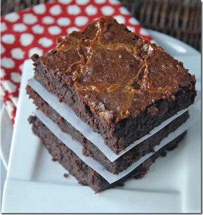 Dark Chocolate Fudge Brownies with Dulce De Leche (the novice chef)