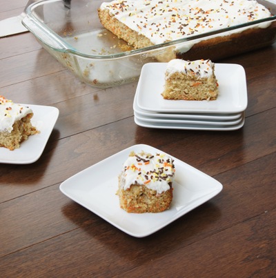 Lighter Carrot Sheet Cake with Cream Cheese Icing 11
