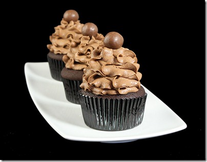 Mocha Cupcakes with Chocolate Mousse Frosting from Grace's Sweet Life