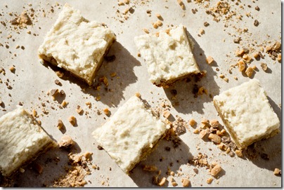 Heath Bar Blondies with Brown Butter Frosting