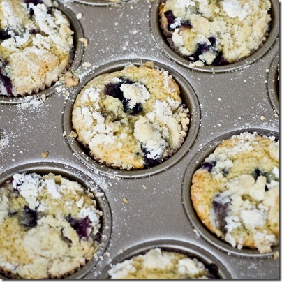 Brown Butter Blueberry Muffins with Crumb Topping