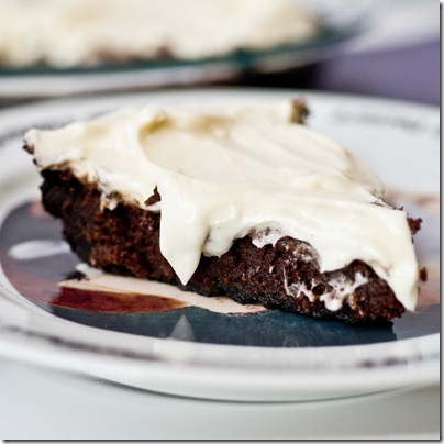 Oreo Crusted Brownie Pie with Cream Cheese Icing