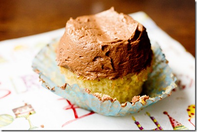 Simple Vanilla Cupcakes with Chocolate Cream Cheese Icing