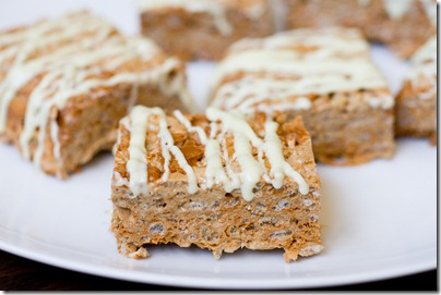 White Chocolate Cinnamon Bun Krispie Treats