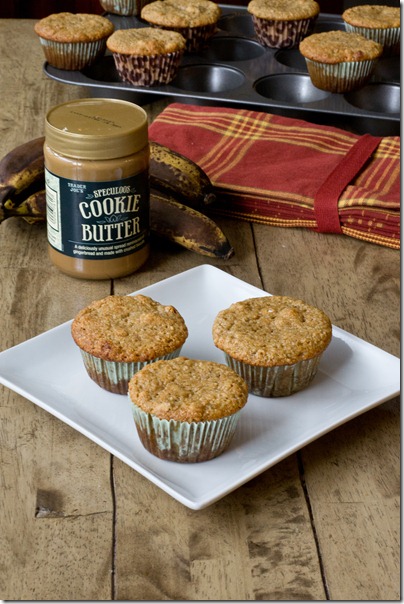 Cookie Butter Lava Whole Wheat Banana Muffins