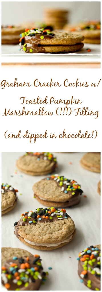 Graham Cracker Cookies with Roasted Pumpkin Marshmallow Filling 17