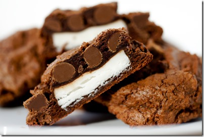 Peppermint Patty Stuffed Triple Chocolate Cookies