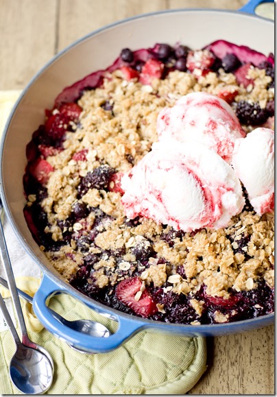 Gluten-Free Summer Berry Skillet Crisp - full of the best summer berries