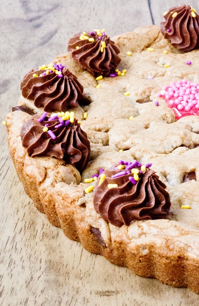 The BEST Cookie Cake! Chewy center, crispy edges and a wonderful brown butter flavor!