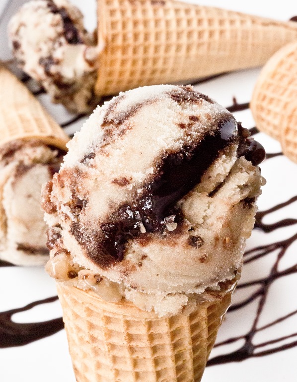 Chocolate Chunk Banana Ice Cream with Chocolate Fudge Ripple