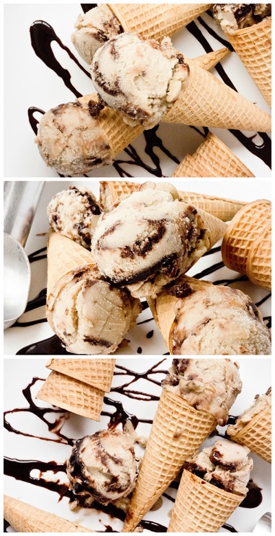 Healthy Banana Ice Cream full of Chocolate Fudge Chunks!