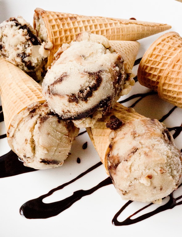 Chocolate Chunk Banana Ice Cream with Chocolate Fudge Ripple