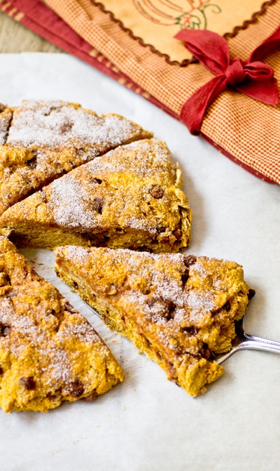 Cinnamon Chip Whole Wheat Pumpkin Scones - perfect for breakfast or a snack!