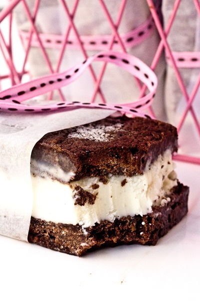 Fudgy Brownie Ice Cream Sandwiches - NEED