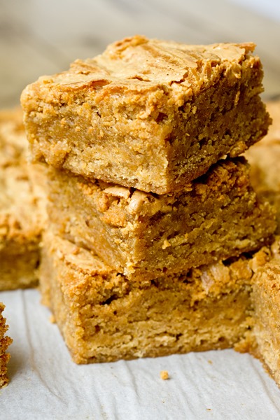 Pumpkin Blondies with Caramelized White Chocolate Swirl