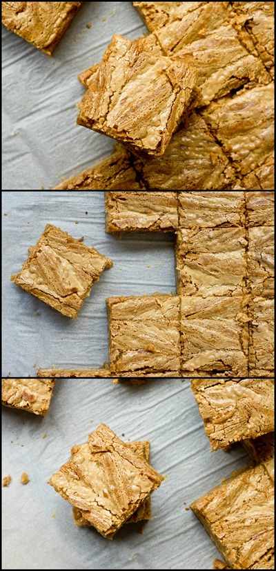 Pumpkin Blondies with Caramelized White Chocolate Swirl - dense and fudgy, SO good.