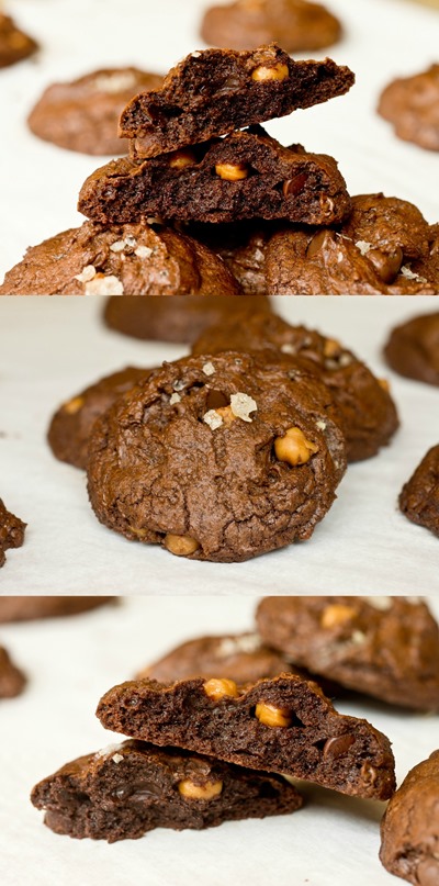 Smoked Sea Salt Chocolate Fudge Caramel Cookies-these need to happen