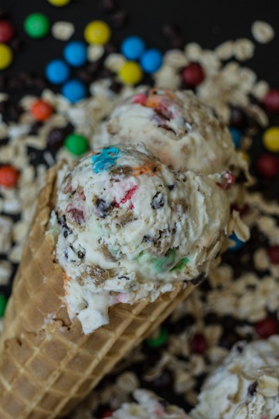 No Churn Monster Cookie Dough Ice Cream