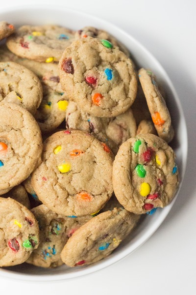 I just love these mini cookies for a party! Plus, M&M cookies are the best.