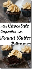 Mini Chocolate Cupcakes with Peanut Butter Buttercream