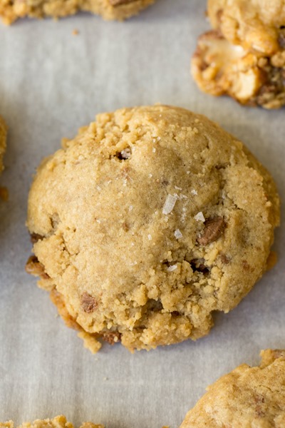 Brown butter, peanut butter AND snickers all in one seriously good cookie!