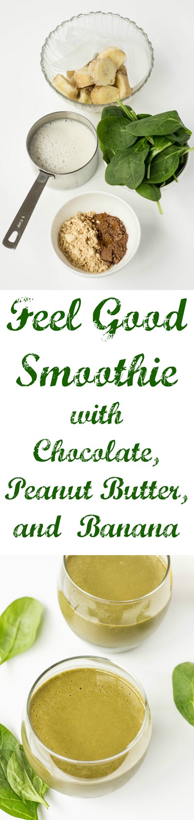 Chocolate Peanut Butter Banana Smoothie- so healthy and SO good! #ad