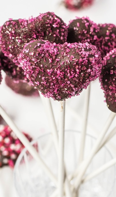 Brownie pops from scratch! Cute hearts are so easy to make, too!