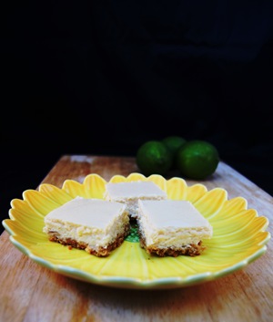 Margarita Cheesecake Bars with a Pretzel and Cookie Crust