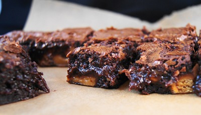 Peanut Butter Caramel "Baked Brownies"