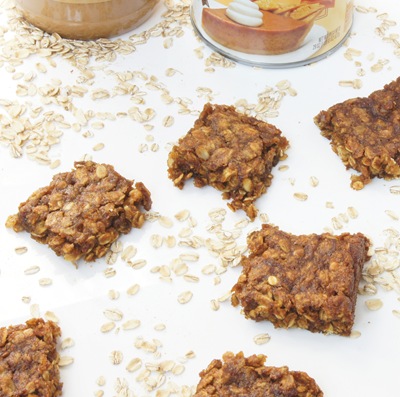 Gooey Pumpkin Peanut Butter Oatmeal Bars (gluten-free)