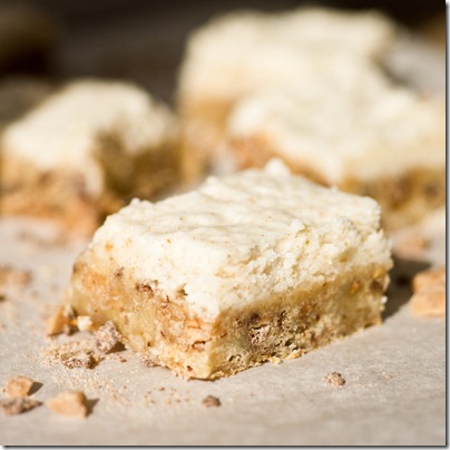 Heath Bar Blondies with Brown Butter Frosting