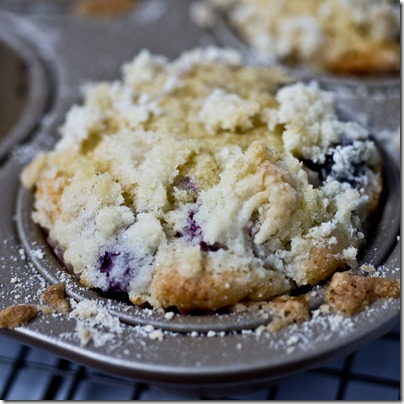 Brown Butter Blueberry Muffins with Crumb Topping