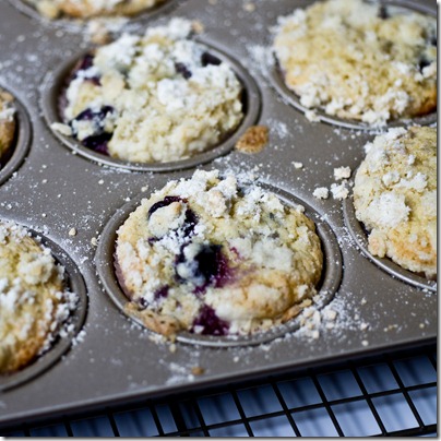 Brown Butter Blueberry Muffins with Crumb Topping