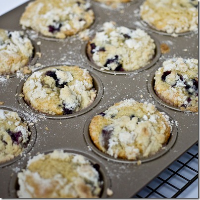 Brown Butter Blueberry Muffins with Crumb Topping