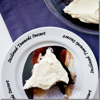 Oreo Crusted Brownie Pie with Cream Cheese Icing