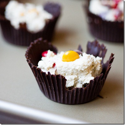 MandM Cookie Dough Cups (egg-free!)