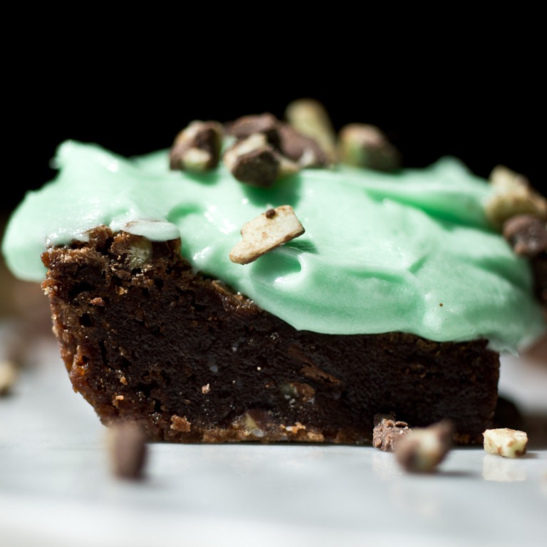 Fudgy Double Creme de Menthe Brownies