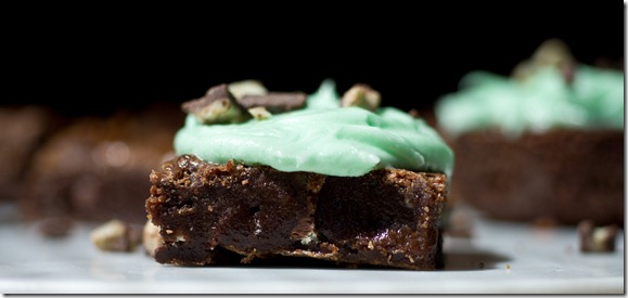 Fudgy Double Crème de Menthe Brownies