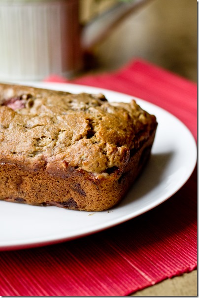 Vanilla Roasted Strawberry Banana Bread