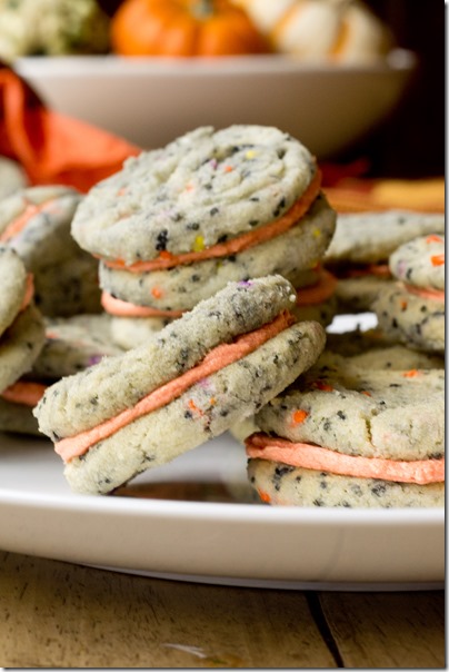 Mini Halloween Confetti Cookie Sandwiches