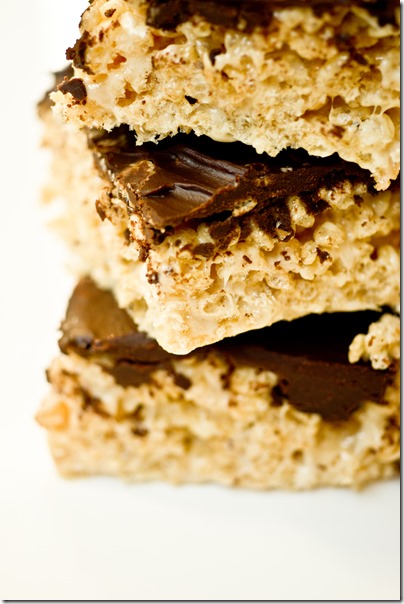 Salted Caramel Rice Krispie Treats with Mocha Ganache