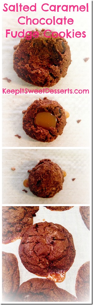 Salted Caramel Chocolate Fudge Cookies
