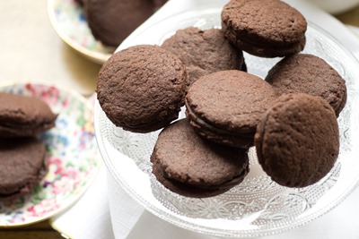 Espresso Cookies with Salted Caramel Ganache