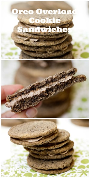 Oreo Overload Cookie Sandwiches - Chewy cookies infused with Oreo Crumbs and slathered with a Cookies n Cream filling!  