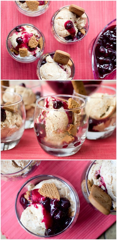 Homemade Cookie Butter Ice Cream, Crushed Speculoos Cookies and Warm Blueberry Sauce Make for Your New Favorite Sundae!