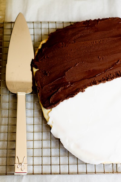 It's a giant Black and White Cookie!!!!!