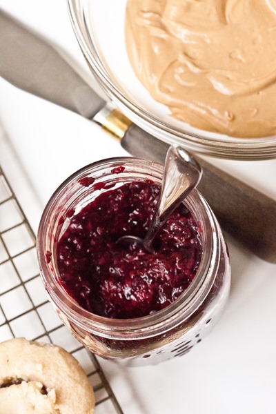 Homemade Blackberry Chia Jam for the BEST PB&J Cupcakes!